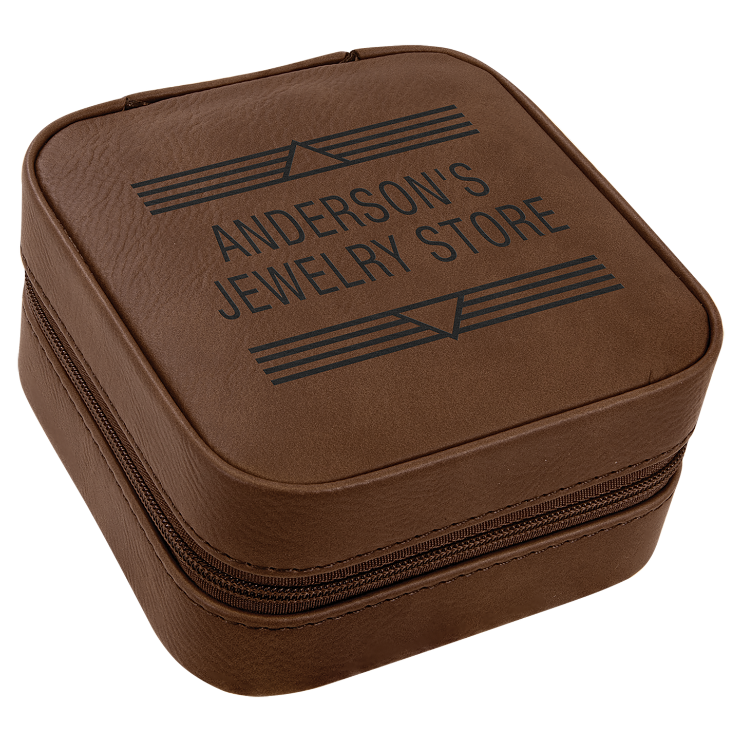Leatherette Travel Jewelry Box with Tan Lining