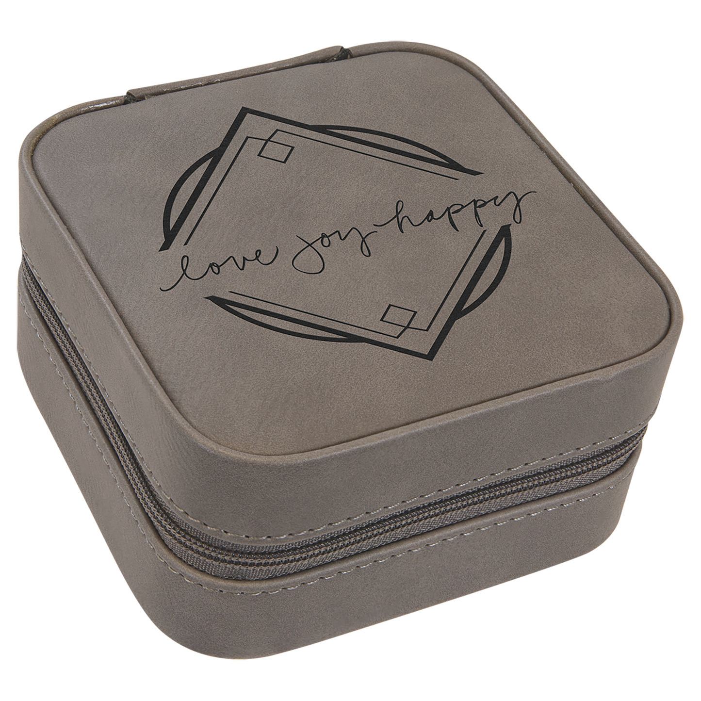 Leatherette Travel Jewelry Box with Tan Lining