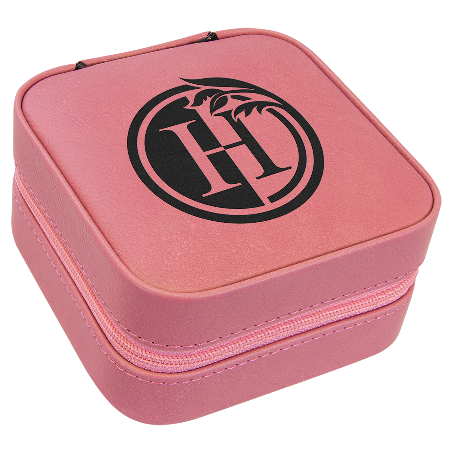 Leatherette Travel Jewelry Box with Tan Lining