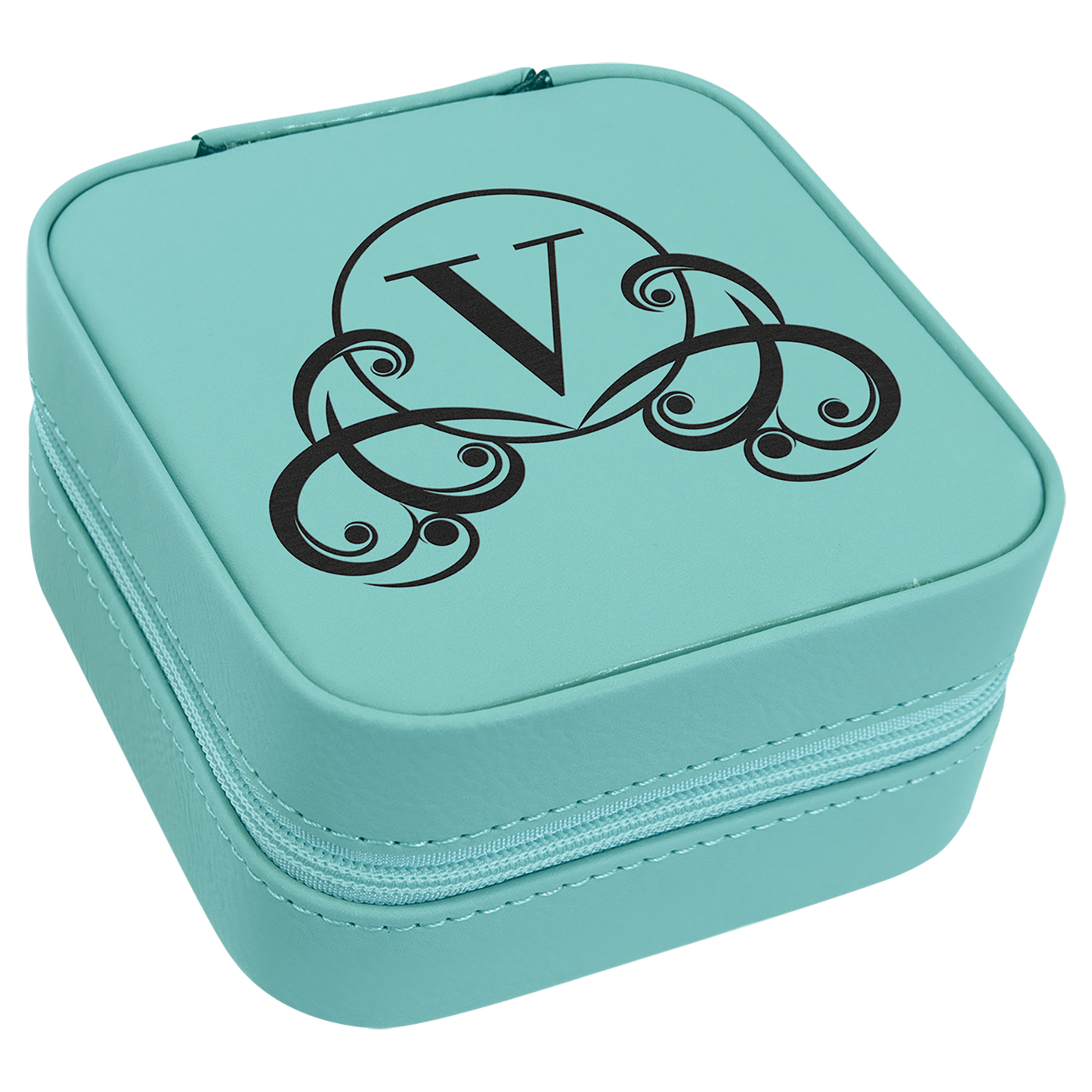 Leatherette Travel Jewelry Box with Tan Lining