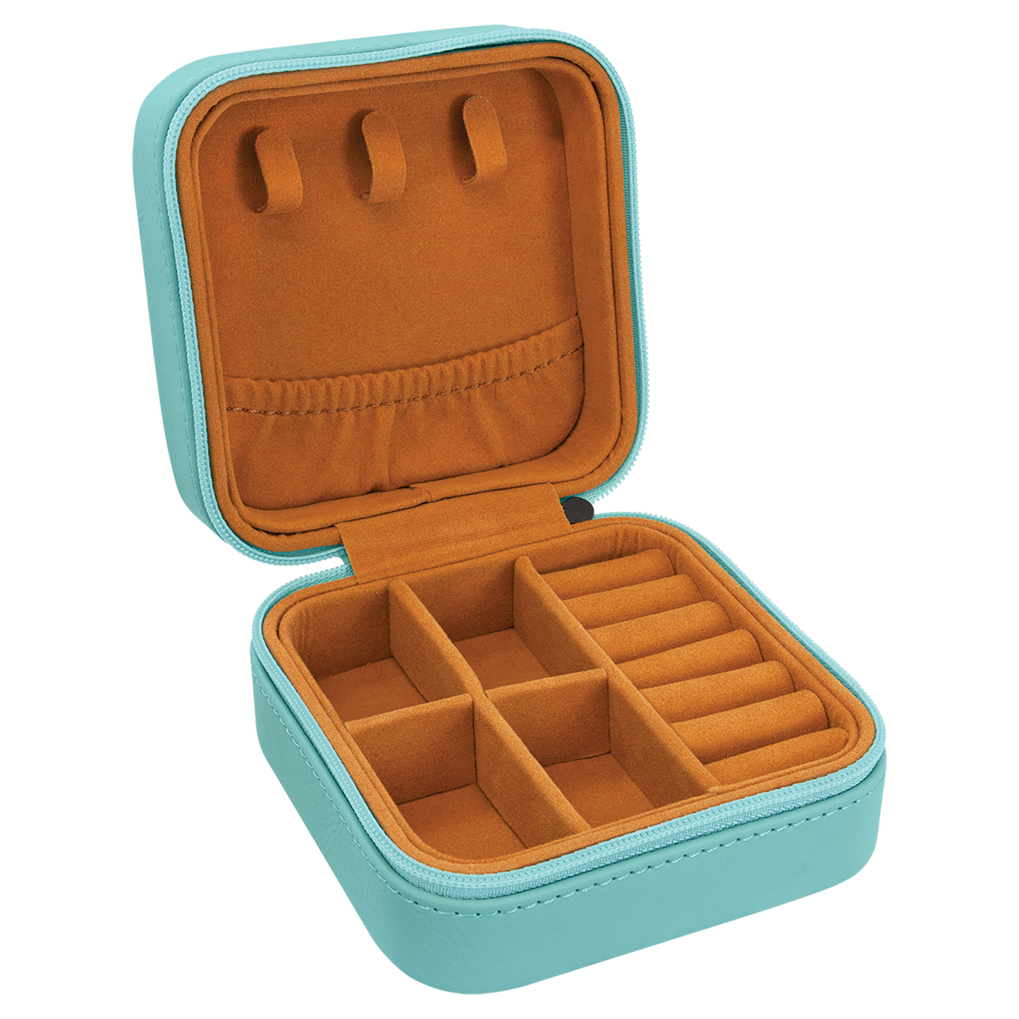 Leatherette Travel Jewelry Box with Tan Lining