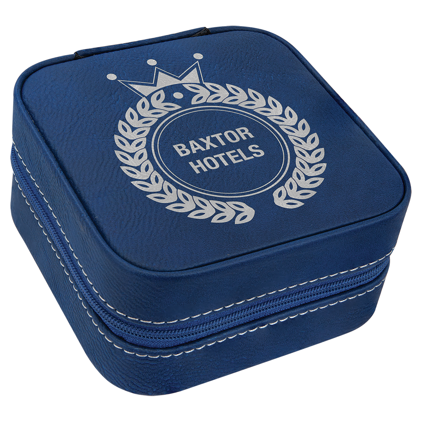 Leatherette Travel Jewelry Box with Tan Lining