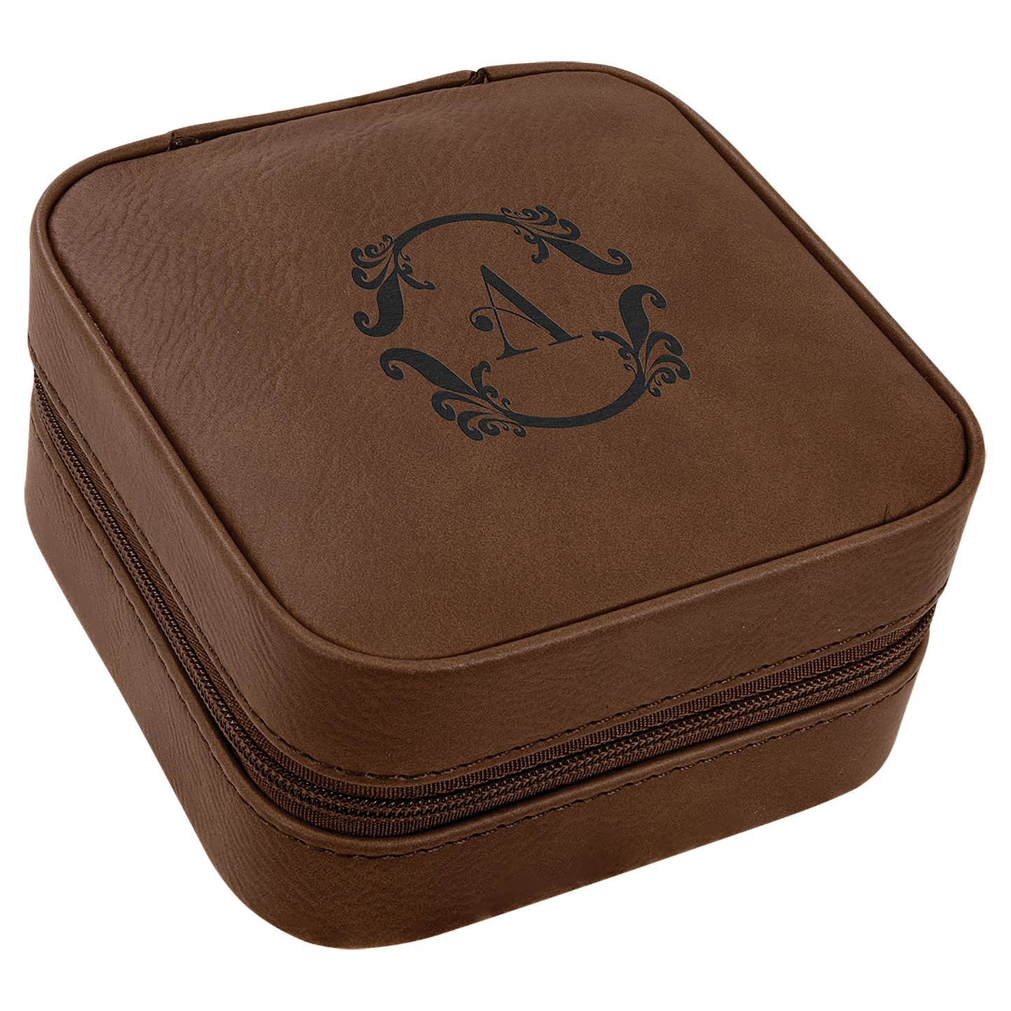 Leatherette Travel Jewelry Box with Black Lining