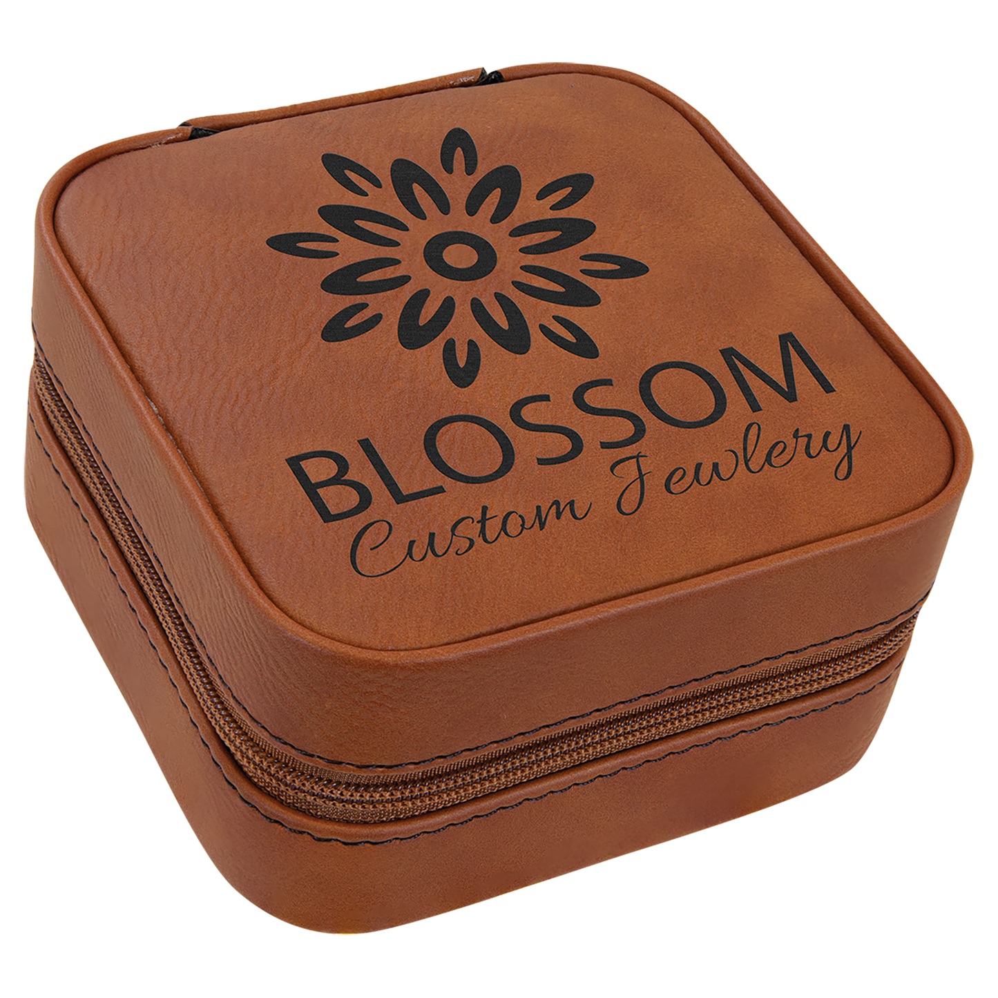 Leatherette Travel Jewelry Box with Black Lining