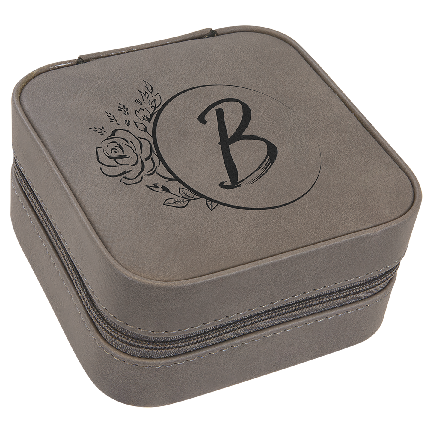 Leatherette Travel Jewelry Box with Black Lining