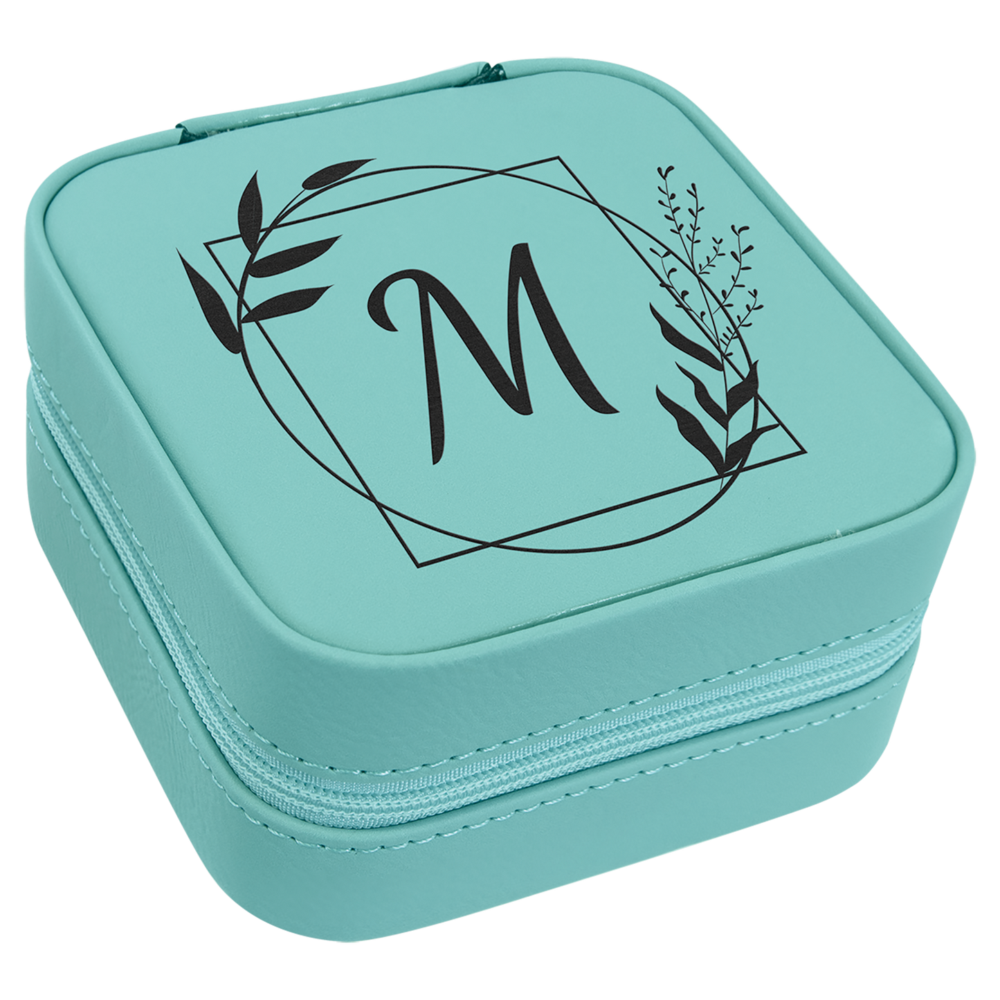 Leatherette Travel Jewelry Box with Black Lining