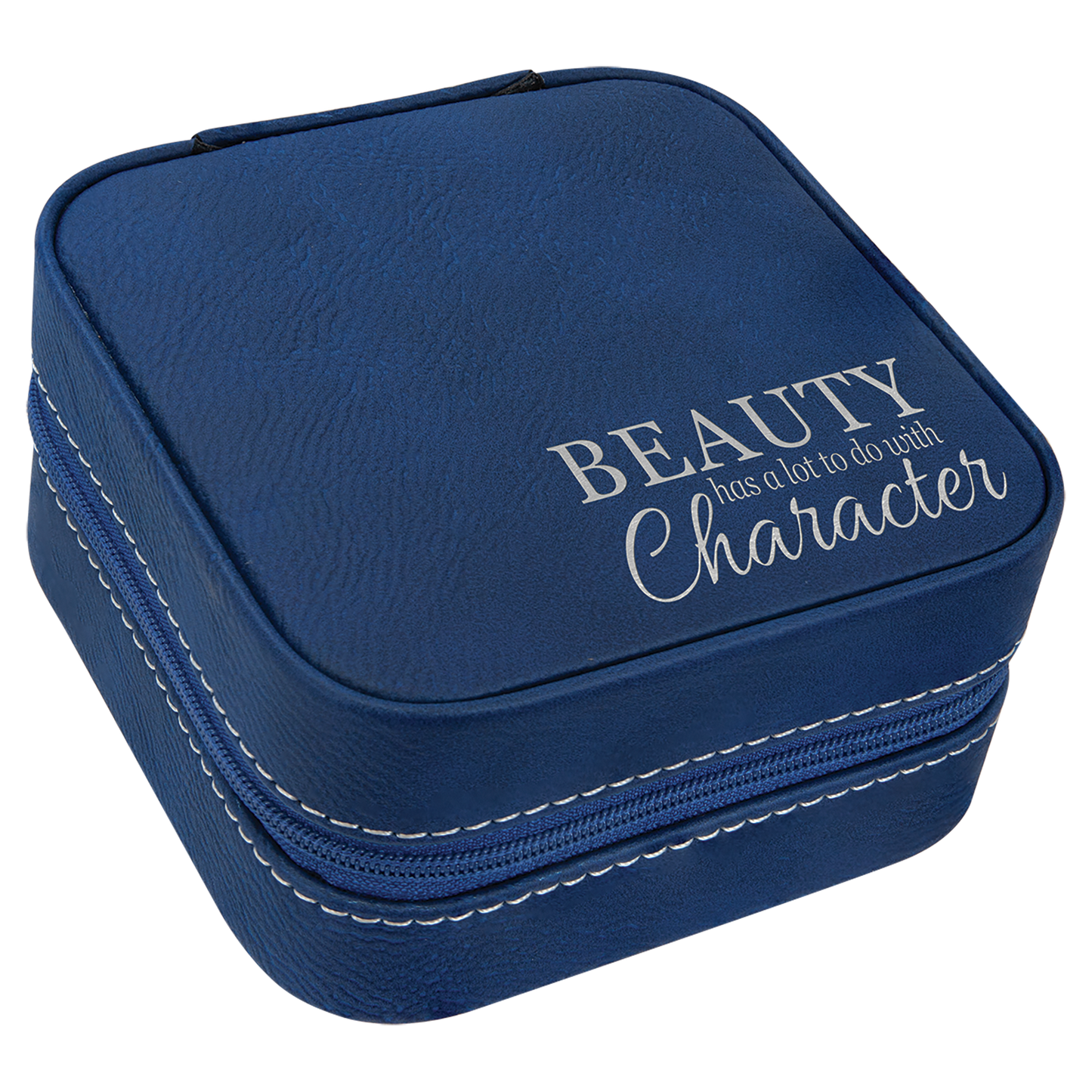 Leatherette Travel Jewelry Box with Black Lining