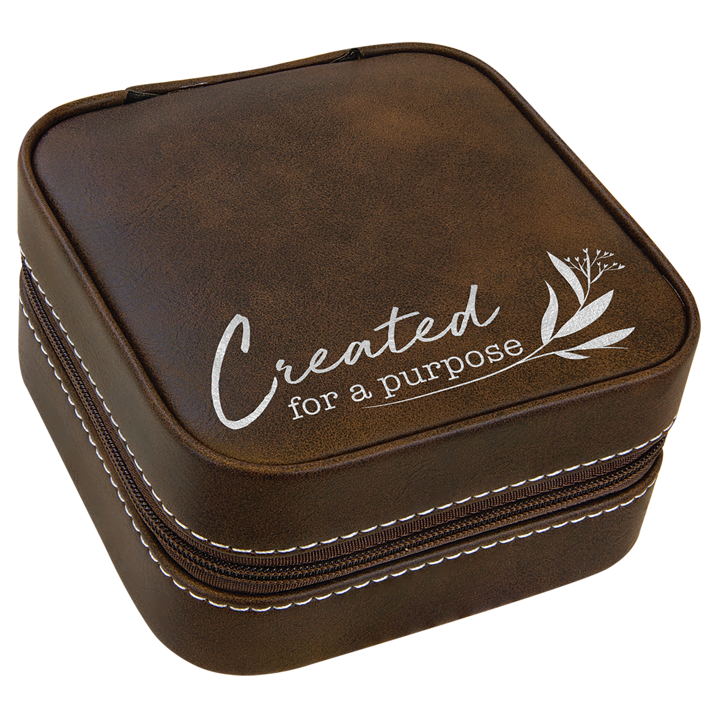 Leatherette Travel Jewelry Box with Black Lining