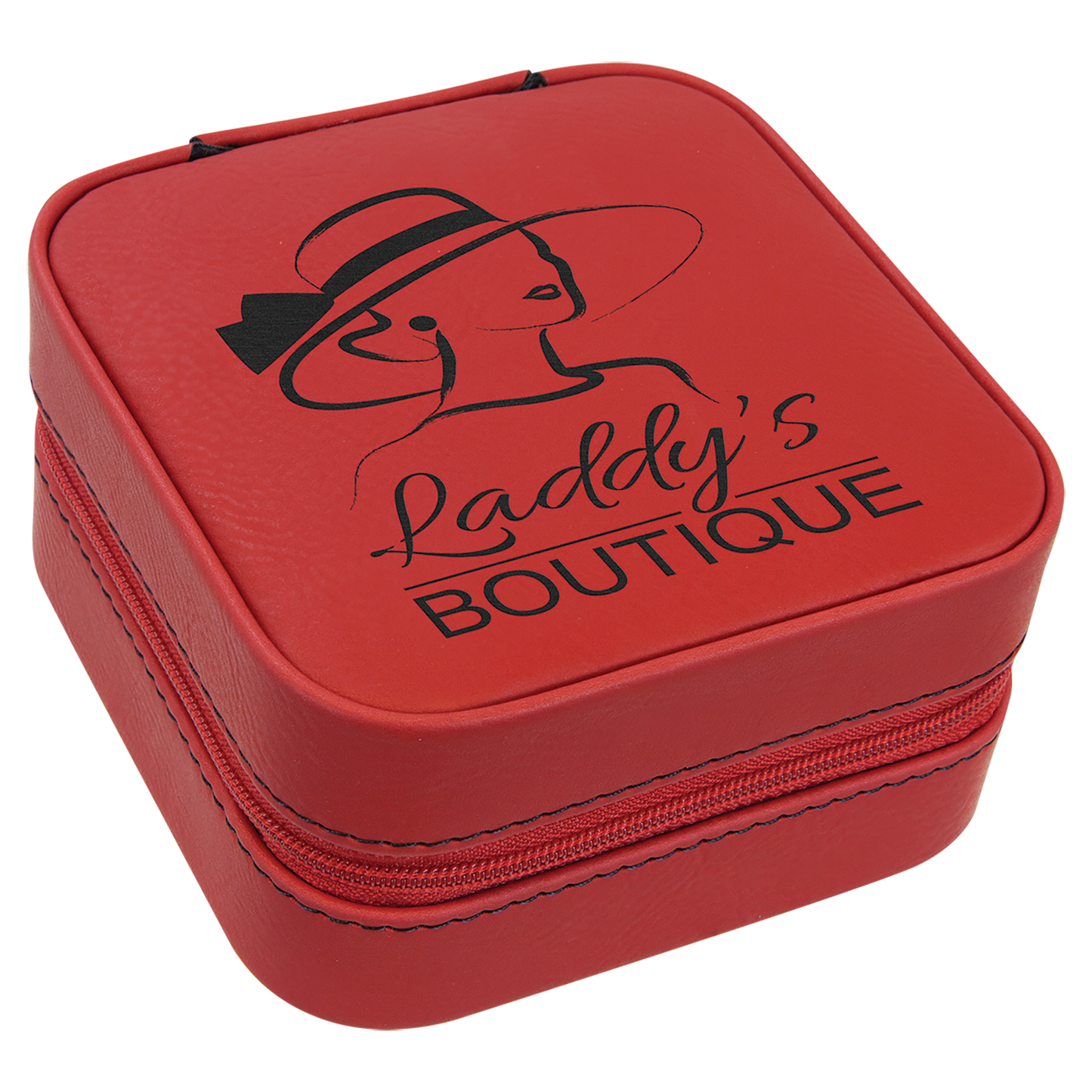 Leatherette Travel Jewelry Box with Black Lining