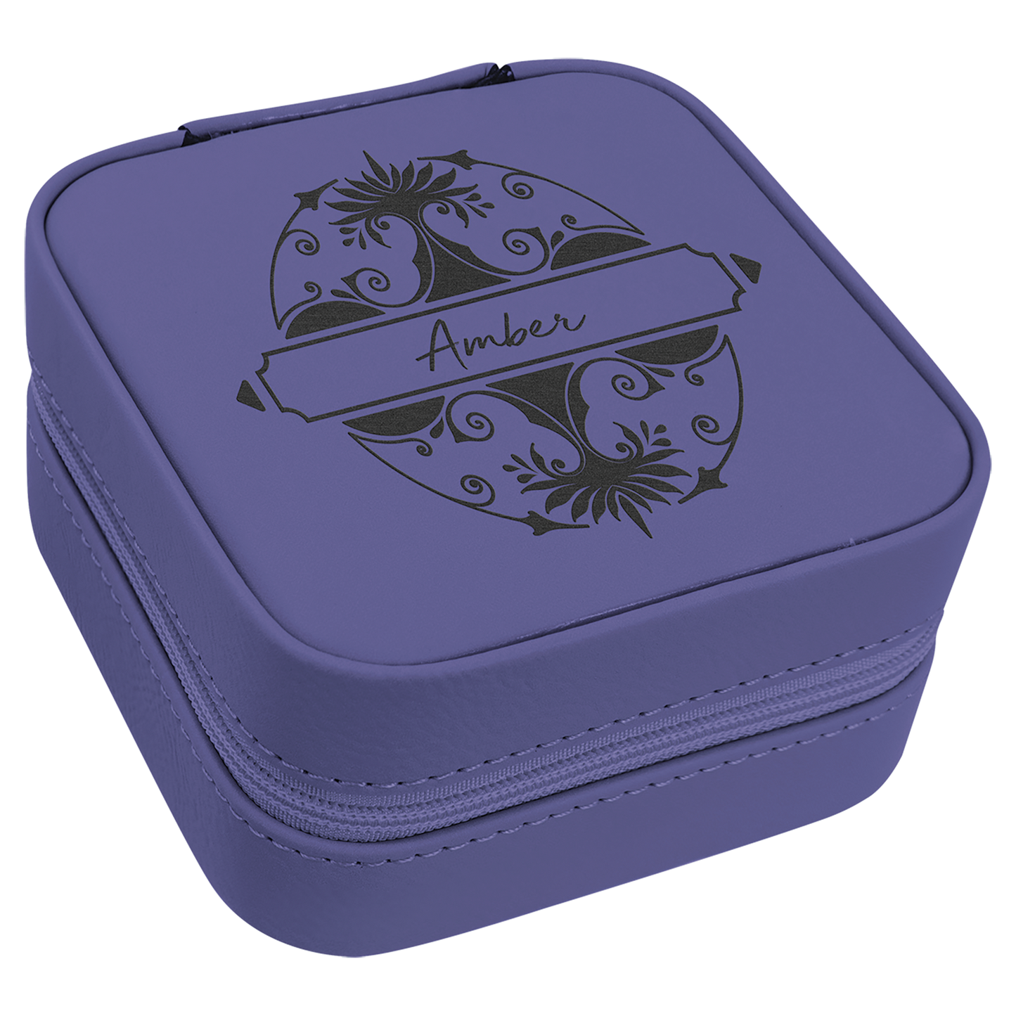 Leatherette Travel Jewelry Box with Black Lining