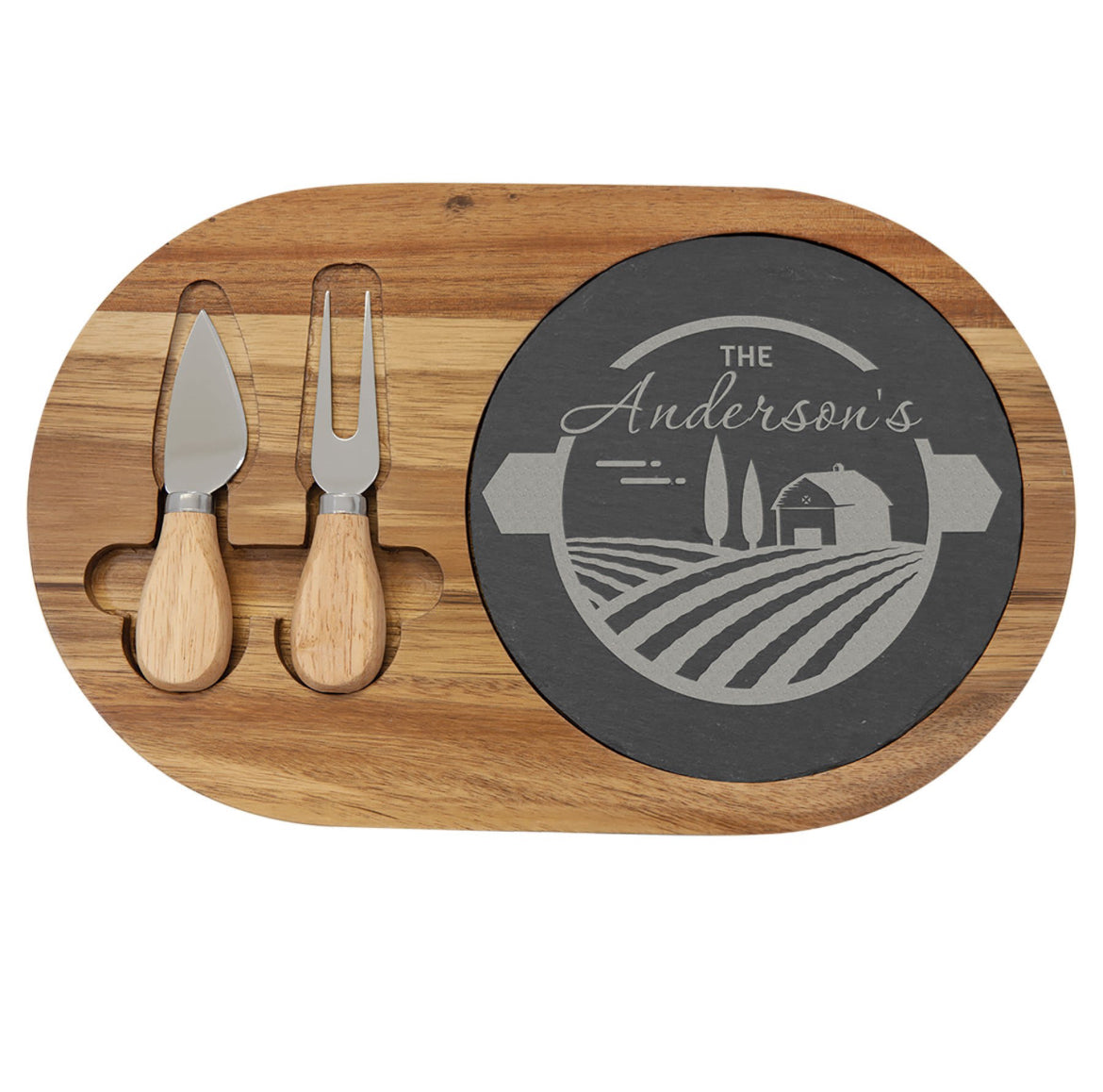 Customized Slate & Acacia Cheese Board