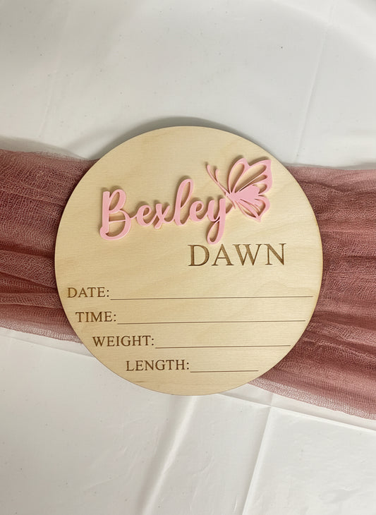 Baby Announcement Sign -6”