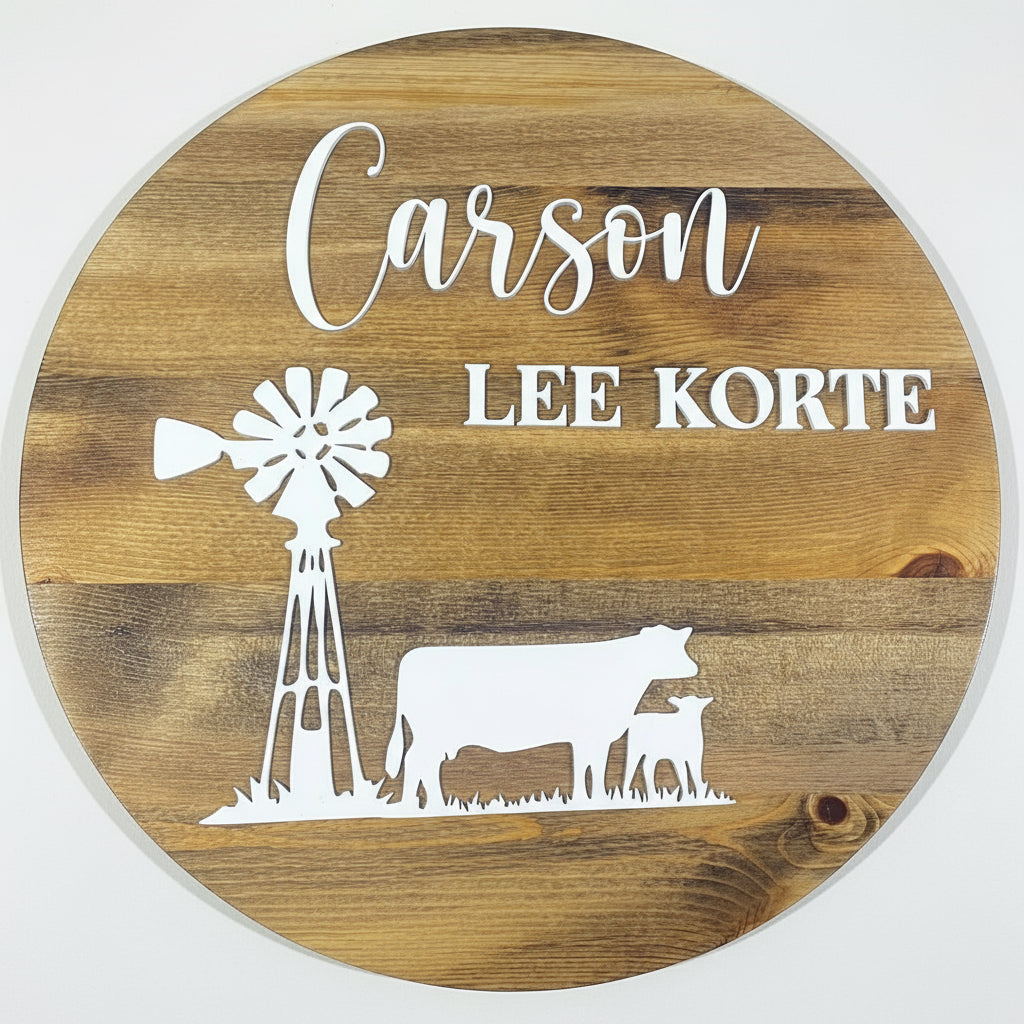 Custom Nursery Sign - 18” Circle
