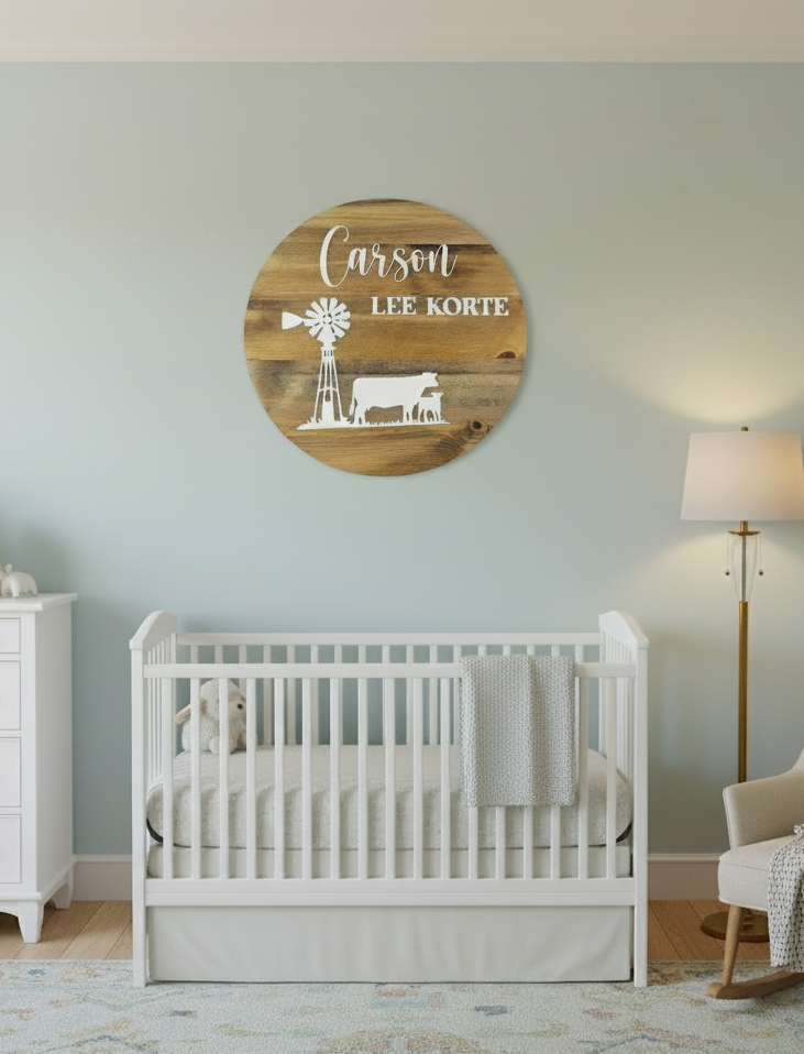 Custom Nursery Sign - 18” Circle