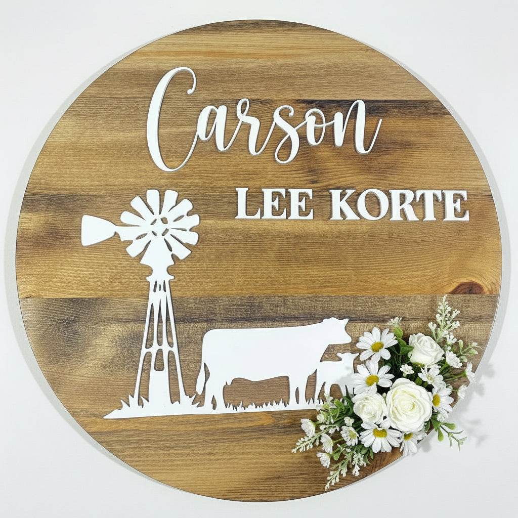Custom Nursery Sign - 18” Circle