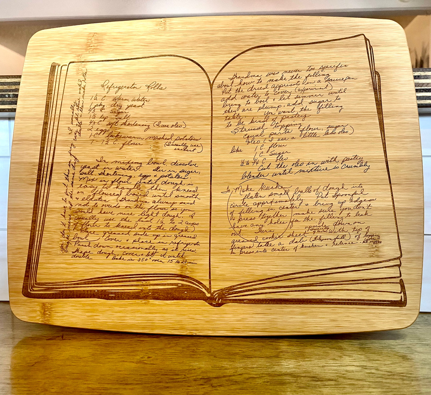Custom Traced Recipe Board