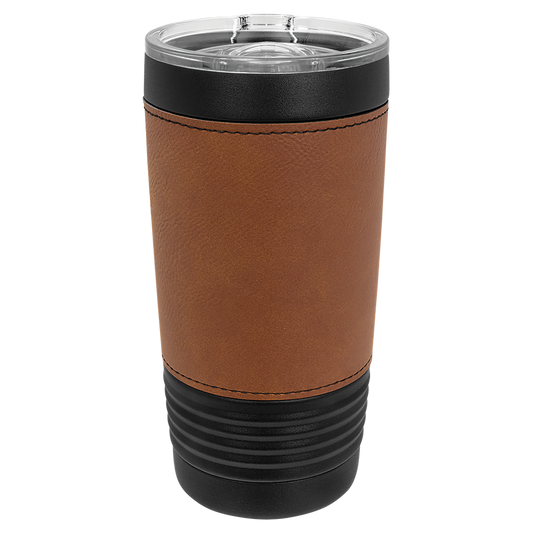 20oz Blank Leatherette Black Tumblers